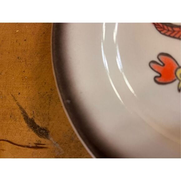 Vintage METLOX Poppy Trail Rooster Small Plate 6.5” round.  Made in California - Picture 2 of 6
